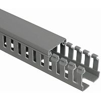 Кабель-канал перфорированный IEK Импакт-М 25x40мм (2000мм) серый (уп. 60м.) картинка